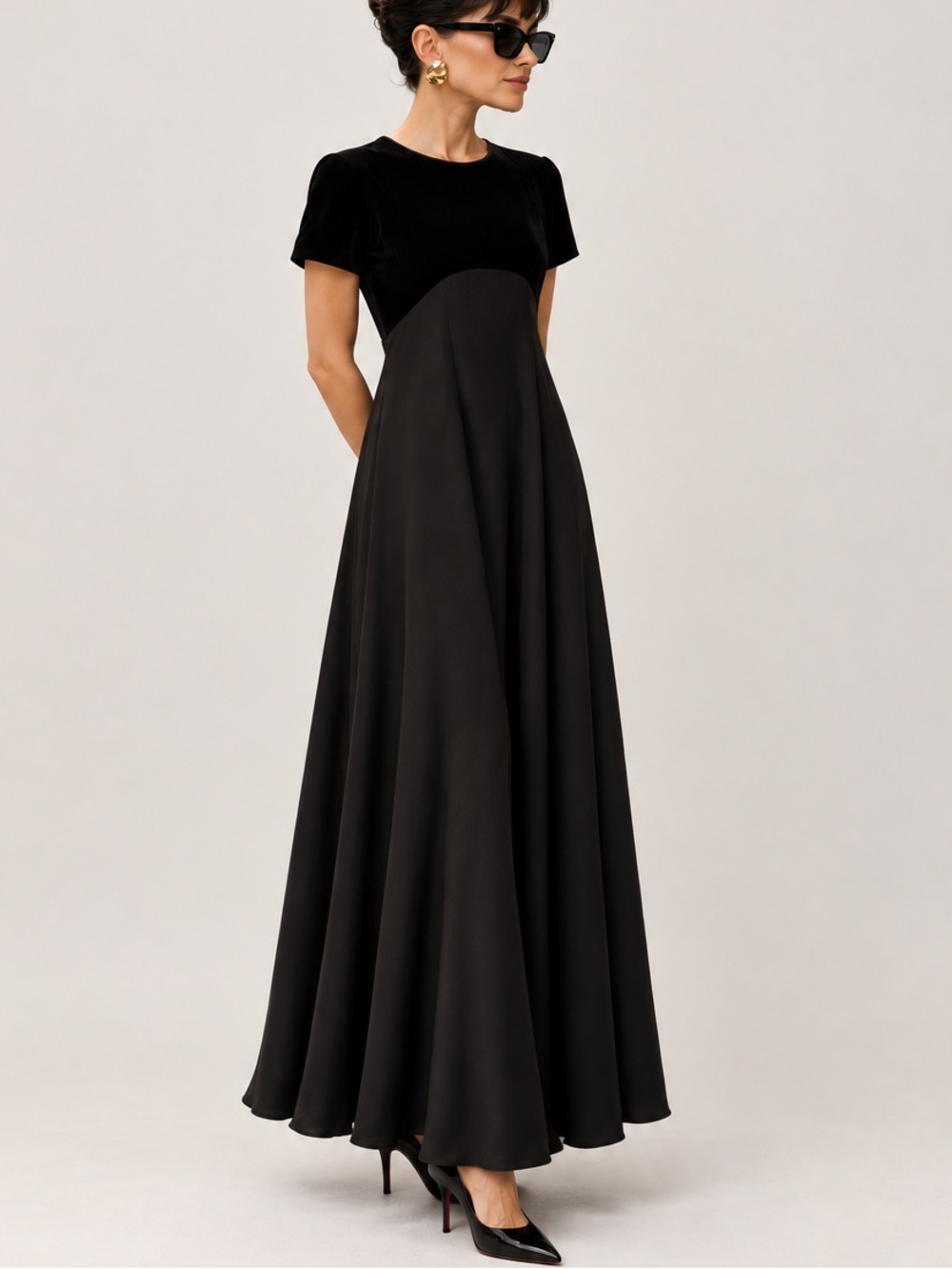 Vintage Black Whimsygoth Maxi Dress Minimalist Size 4